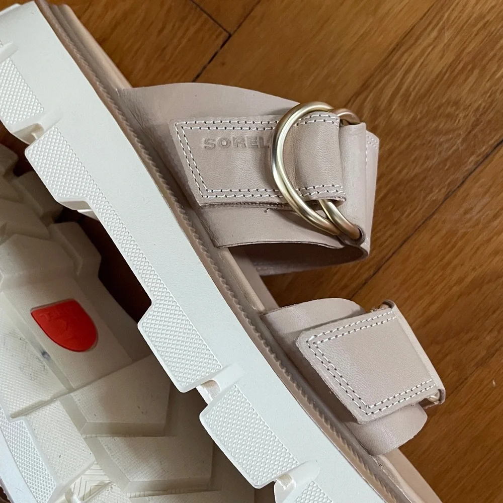 SOREL //  REIN CB™ Women's Slide Sandal in Honest Beige, Bleached Ceramic sz 7.5 - Picture 4 of 9